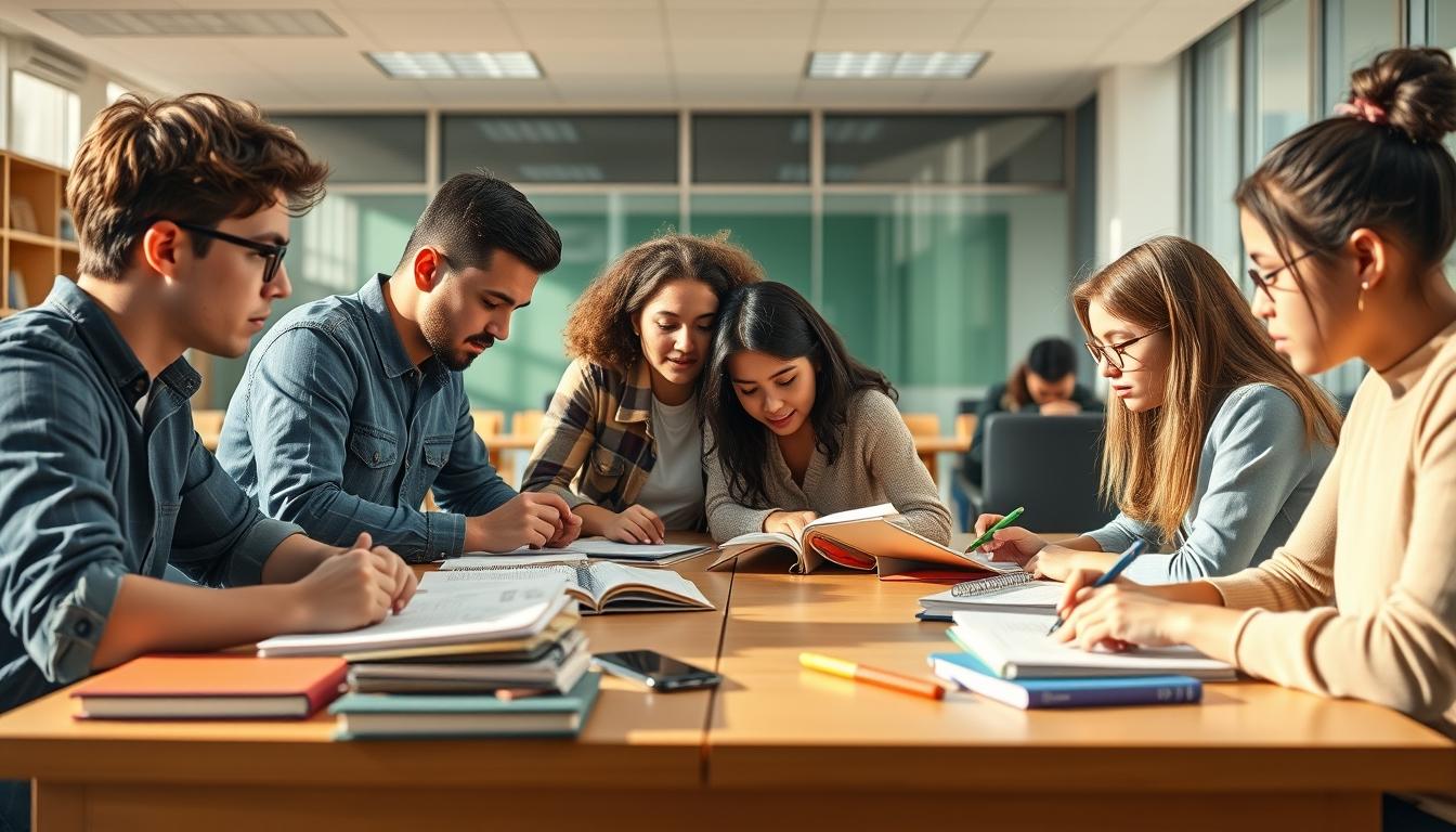 Structured study materials and learning resources on a desk
